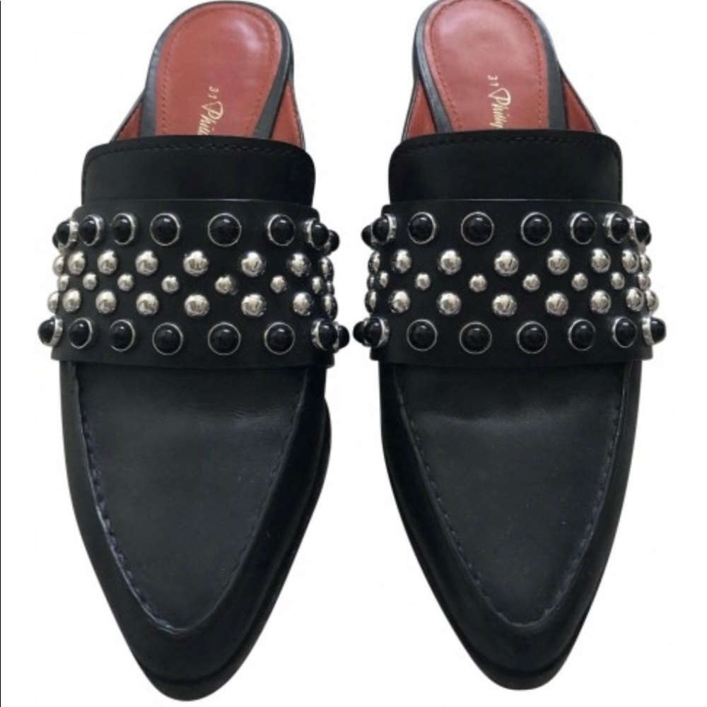 Pillip Lim leather studded slides